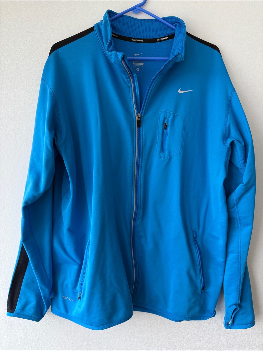Nike Men’s Blue Full-Zip Performance Jacket with Black Accents
